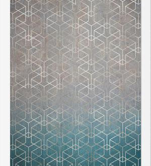 Cuadro Geométrico Plata Grunge