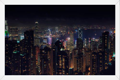 Cuadro Hongkong Skyline en la noche