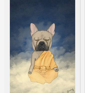 Cuadro Frenchie meditation