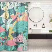 Cortina de Baño Flamingo Tropical