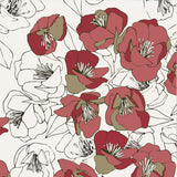 Mantel de Hule Flores Coral Beige