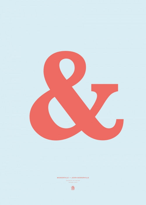 Canvas Ampersand Baskerville Orange - Galeria Impresionarte