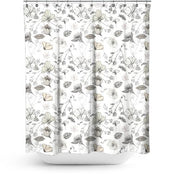 Cortina de Baño flores beige