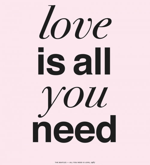 Canvas THE BEATLES - LOVE IS ALL YOU NEED rose - Galeria Impresionarte