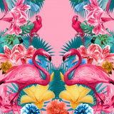 Canvas Flamingo and Tropical garden