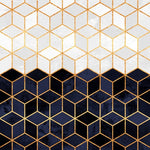 White And Navy Cubes - Galeria Impresionarte