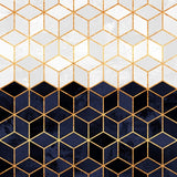 White And Navy Cubes - Galeria Impresionarte