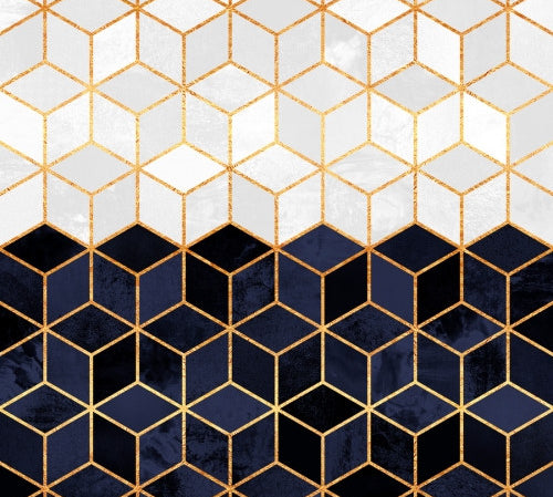 White And Navy Cubes - Galeria Impresionarte