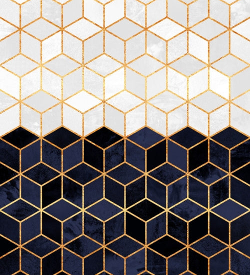 White And Navy Cubes - Galeria Impresionarte