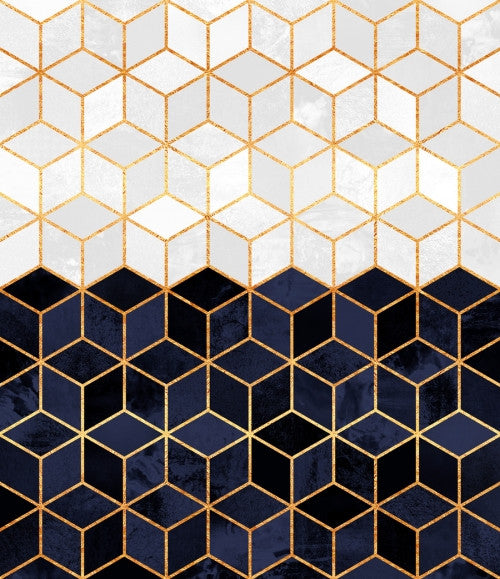 White And Navy Cubes - Galeria Impresionarte