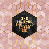 Canvas She Believed She Could So She Did - Galeria Impresionarte