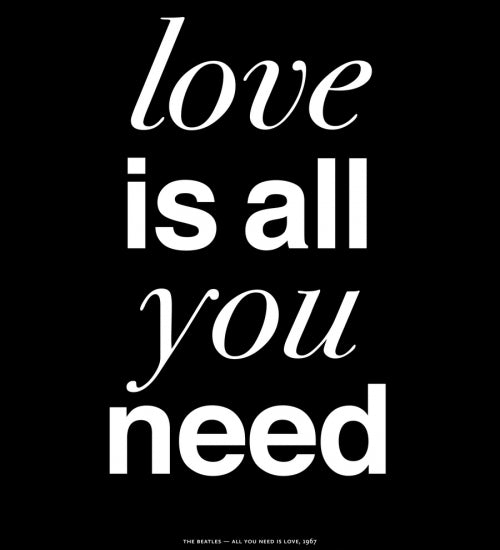 Canvas THE BEATLES - LOVE IS ALL YOU NEED black - Galeria Impresionarte