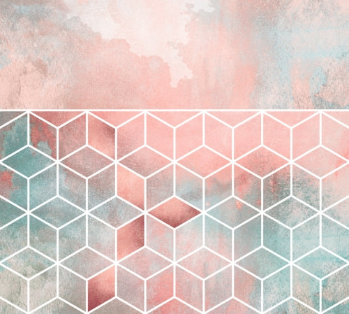 Canvas Rose Clouds And Cubes - Galeria Impresionarte