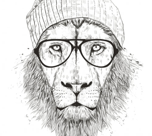 Canvas Cool lion (bw) - Galeria Impresionarte