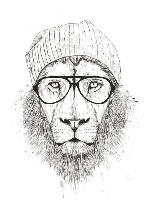 Canvas Cool lion (bw) - Galeria Impresionarte