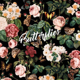 Canvas Butterflies and Floral Pattern