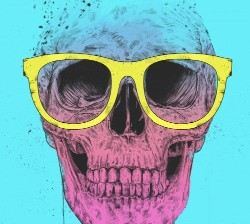 Pop art skull with glasses - Galeria Impresionarte