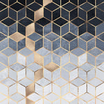 Canvas Soft Blue Gradient Cubes - Galeria Impresionarte