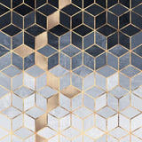 Canvas Soft Blue Gradient Cubes - Galeria Impresionarte