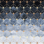 Canvas Blue Hexagons And Diamonds - Galeria Impresionarte