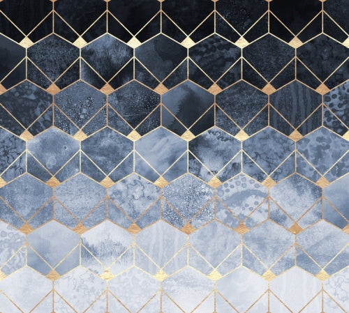 Canvas Blue Hexagons And Diamonds - Galeria Impresionarte