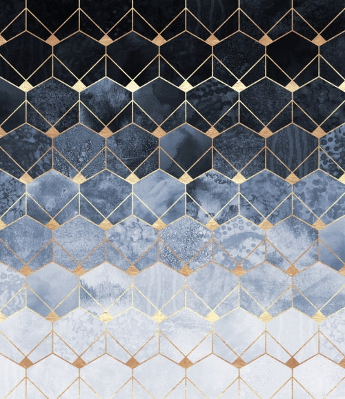 Canvas Blue Hexagons And Diamonds - Galeria Impresionarte