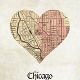Canvas Chicago city map
