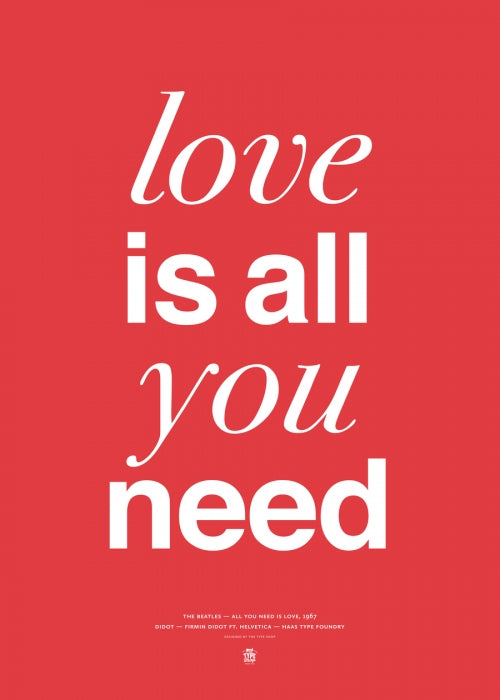 Canvas THE BEATLES - LOVE IS ALL YOU NEED tulip - Galeria Impresionarte