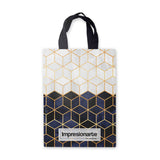 Cortina de Baño White and Navy Cubes